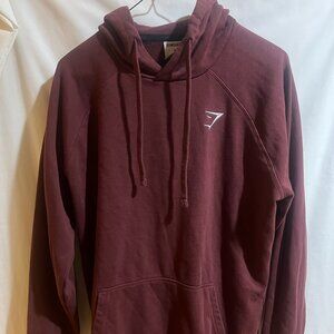 Gymshark Men’s CREST HOODIE Burgundy Size Medium Used Good Condition $35